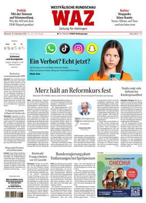 Cover of Westdeutsche Allgemeine Zeitung (Hattingen)