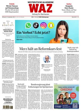 Cover of Westdeutsche Allgemeine Zeitung (Oberhausen)