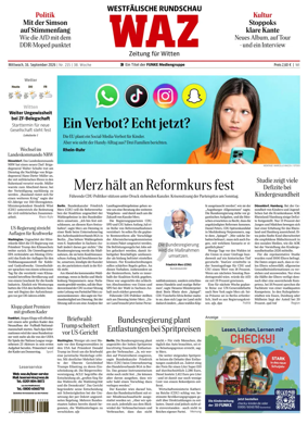 Cover of Westdeutsche Allgemeine Zeitung (Witten)