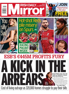 Cover of Irish Daily Mirror