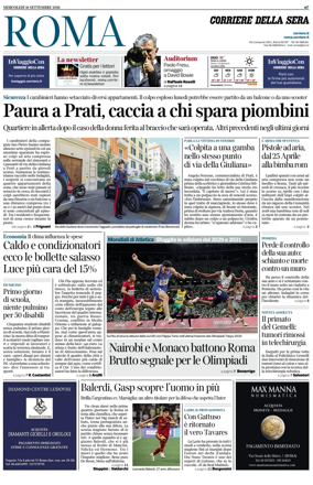 Cover of Corriere della Sera (Roma)