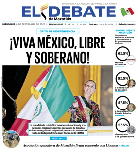 Cover of El Debate de Mazatlan