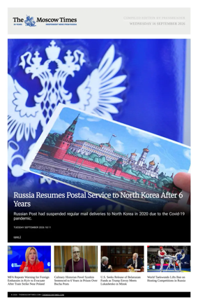 Cover of The Moscow Times - English