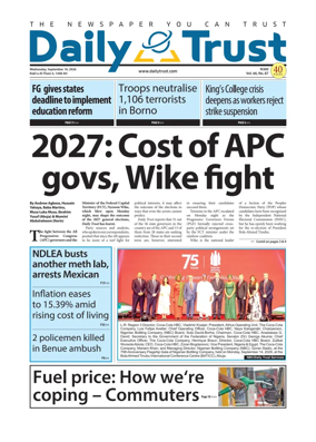 Cover of Daily Trust