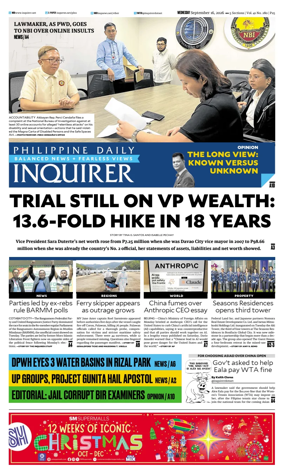 Cover of Philippine Daily Inquirer