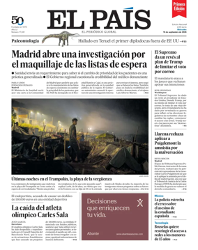 Cover of EL PAIS primera edicion