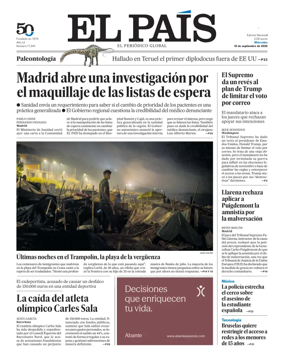 Cover of EL PAIS Valencia