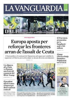 Cover of La Vanguardia (Catala)