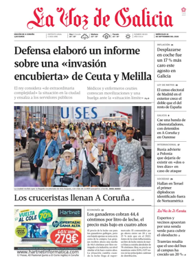 Cover of La Voz de Galicia (A Coruna)