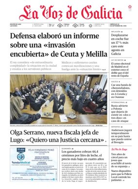 Cover of La Voz de Galicia (Lugo)