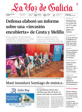 Cover of La Voz de Galicia (Santiago)