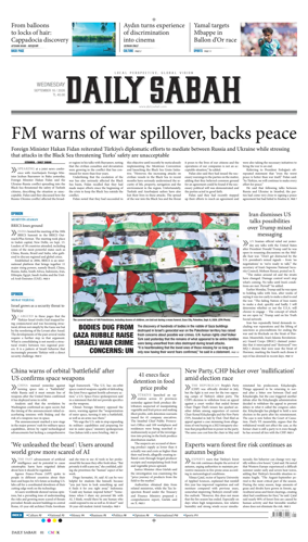 Cover of Daily Sabah (Turkey)
