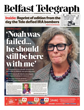 Cover of Belfast Telegraph