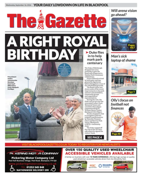 Cover of Blackpool Gazette