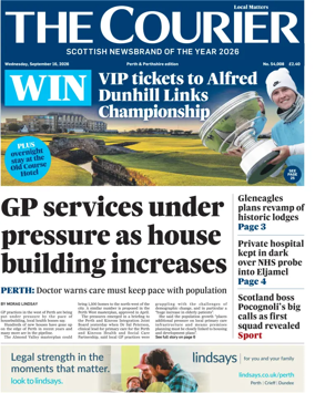 Cover of The Courier & Advertiser (Perth and Perthshire Edition)