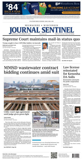 Cover of Milwaukee Journal Sentinel