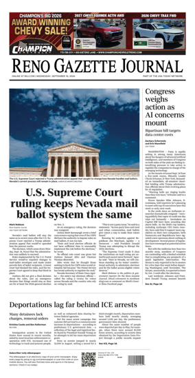Cover of Reno Gazette Journal