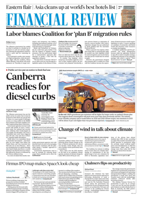 Cover of The Australian Financial Review