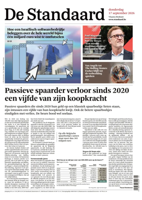 Cover of De Standaard