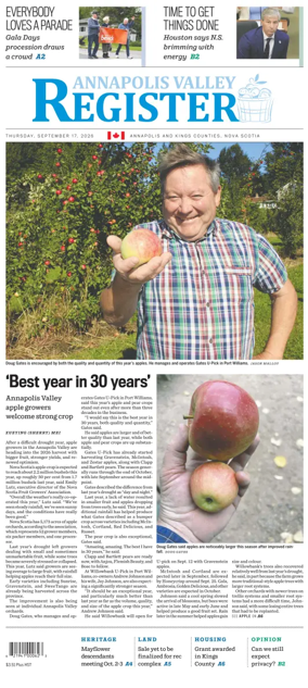 Cover of Annapolis Valley Register