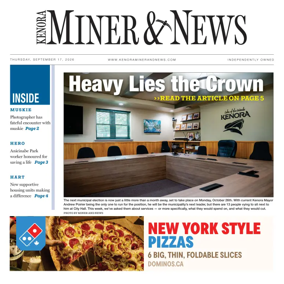 Cover of Kenora Daily Miner and News