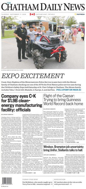 Cover of The Chatham Daily News