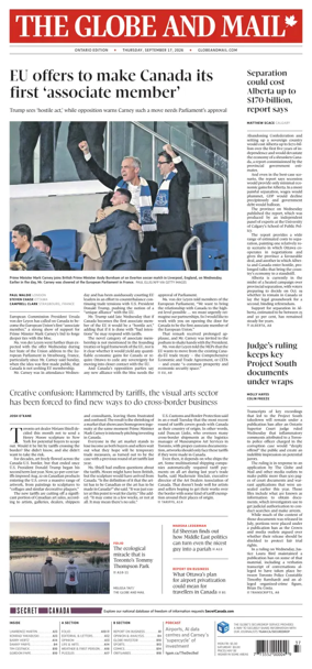 Cover of The Globe and Mail (Ontario Edition)