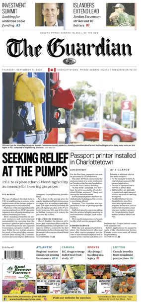 Cover of The Guardian (Charlottetown)