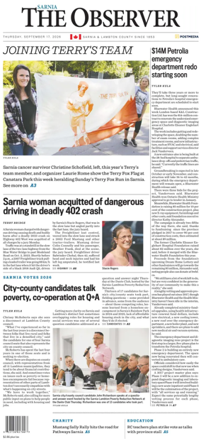 Cover of The Observer (Sarnia)