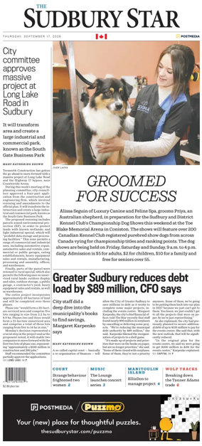 Cover of The Sudbury Star
