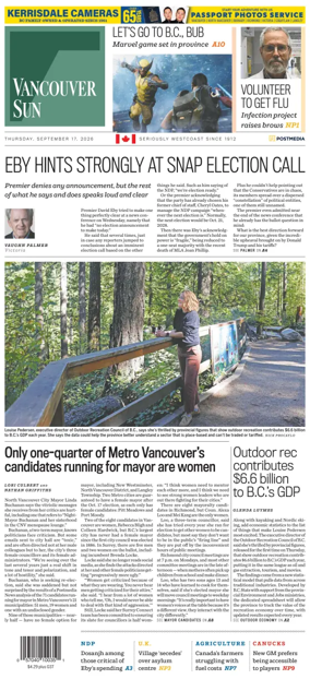 Cover of Vancouver Sun