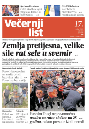 Cover of Vecernji list BiH