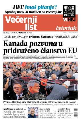 Cover of Vecernji list - Hrvatska