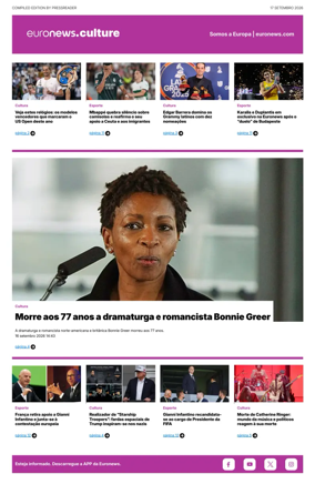 Cover of Euronews Culture and Sport (Portuguese)