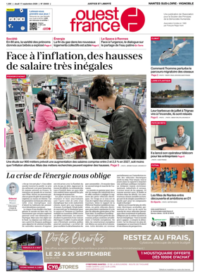 Cover of Ouest France (Nantes / Sud-Loire / Vignoble)