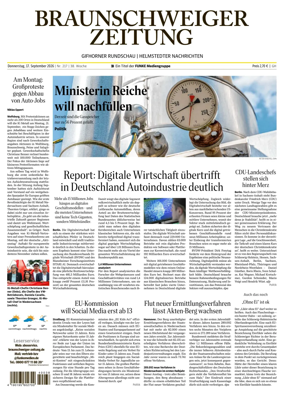 Cover of Braunschweiger Zeitung (Helmstedter Nachrichten)