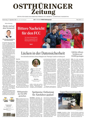 Cover of Ostthuringer Zeitung (Posneck)