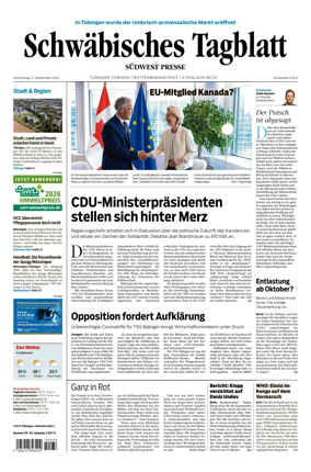 Cover of Schwabisches Tagblatt - Tubinger Chronik