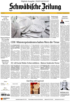 Cover of Schwabische Zeitung (Bad Saulgau)