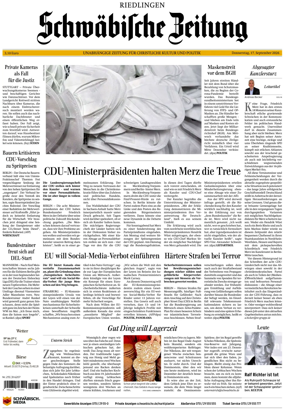 Cover of Schwabische Zeitung (Riedlingen)