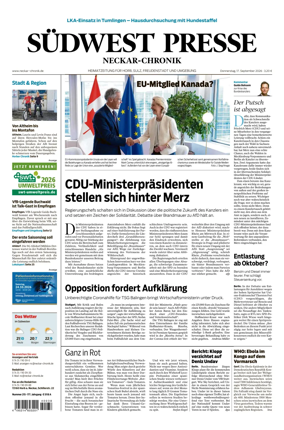 Cover of SUDWEST PRESSE - Neckar-Chronik