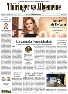 Cover of Thuringer Allgemeine (Gotha)
