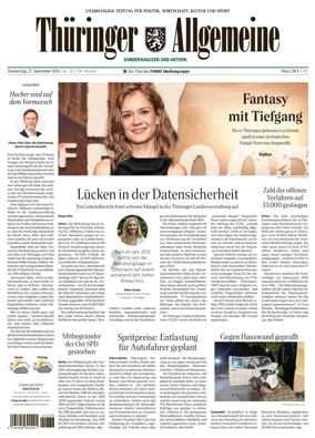 Cover of Thuringer Allgemeine (Sonderhausen und Artern)