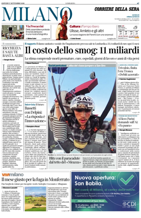 Cover of Corriere della Sera (Milano)