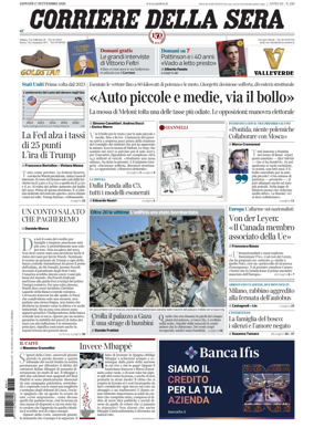 Cover of Corriere della Sera
