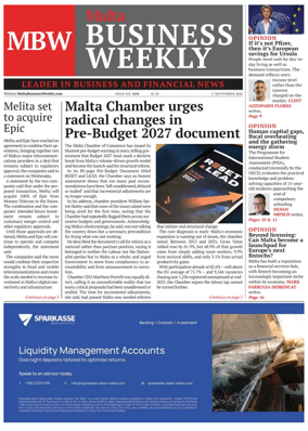 Cover of The Malta Business Weekly