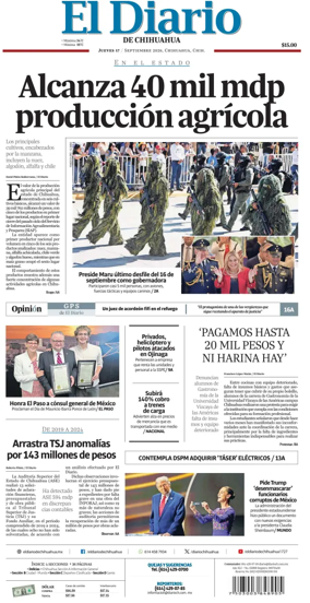 Cover of El Diario de Chihuahua