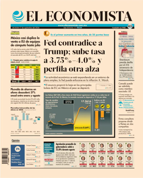 Cover of El Economista (Mexico)