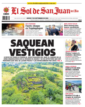 Cover of El Sol de San Juan del Rio