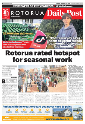 Cover of Rotorua Daily Post